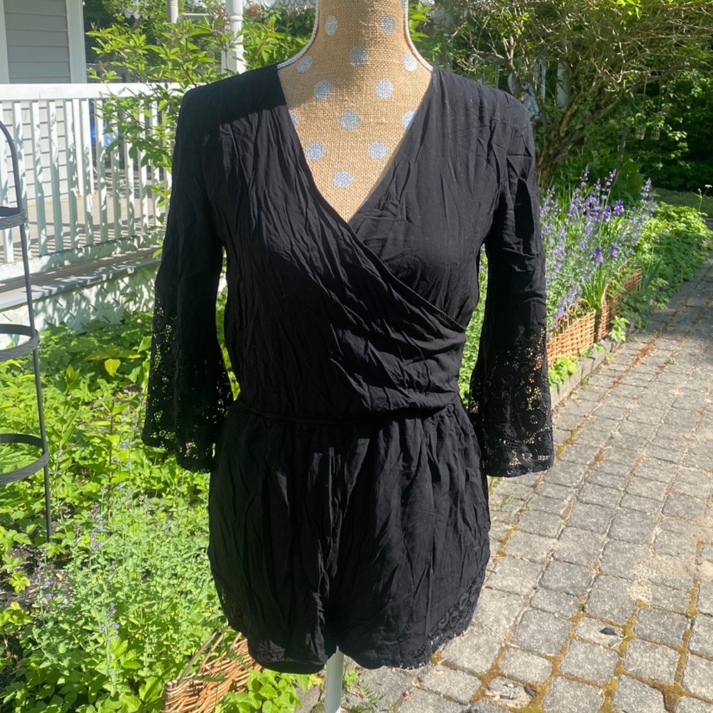 Black Lace Romper